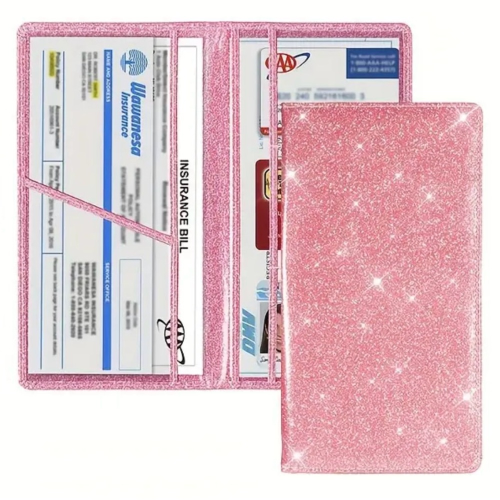 🆕 Glitter Car Registration / Documents Holder 💥HOST PICK 🎉